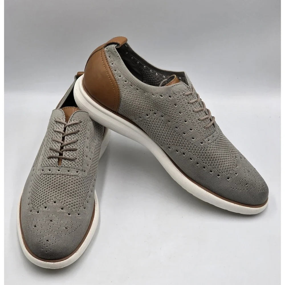 G.H.‎ Bass Kole Knit Mens 12 Gray Tan Slip On Casual Dress Shoes 713211XK36